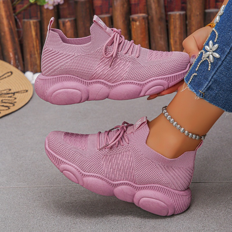 Damen-Sneaker Neue Trendige Ei – Knit Fabric Lace Up Sneakers Bewertung und Preis